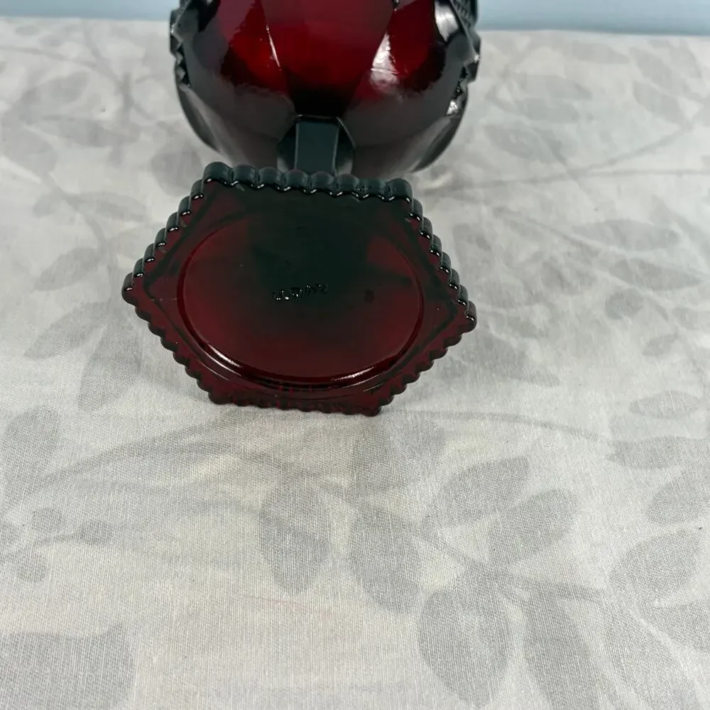 Vintage Avon Cape Cod Ruby Red Footed Goblet Wine Glass 6 Inch